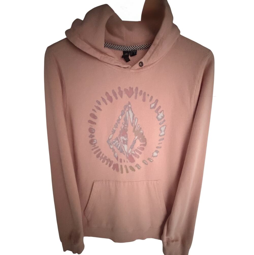 Volcom True To This Graphic Pullover Hoodie Pink Womens S